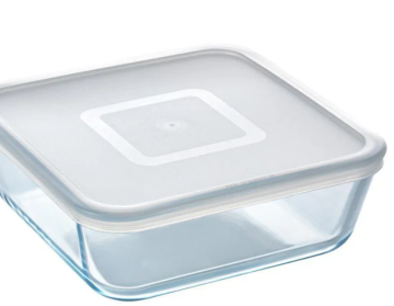 Ocuisine съд за печене със силиконов капак 2л 20х20х6см White