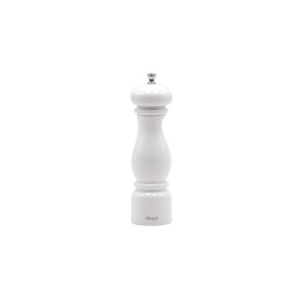 alt="Bisetti Firenze White Lacquered Salt Mill 22 см – италианска мелница от дърво с регулируем механизъм"