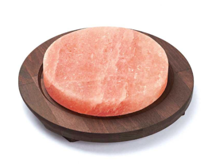 Bisetti плато кръг ф20см Хималайска сол на дървена поставка 