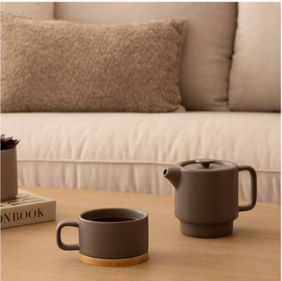Secret de Gourmet чайник+чаша TAUPE NATURAL