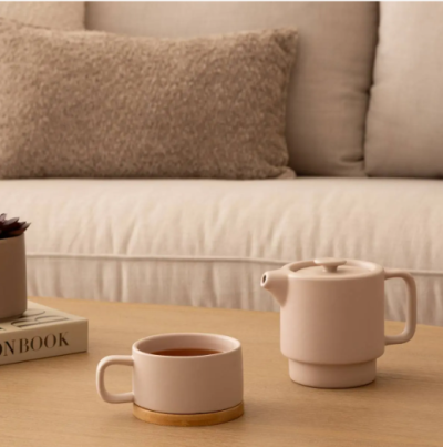 Secret de Gourmet чайник+чаша PINK NATURAL