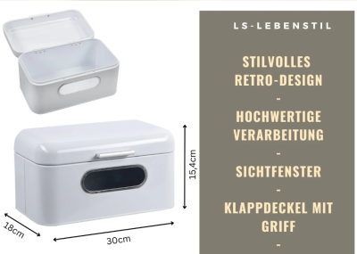 KESPER кутия за хляб с прозорец White